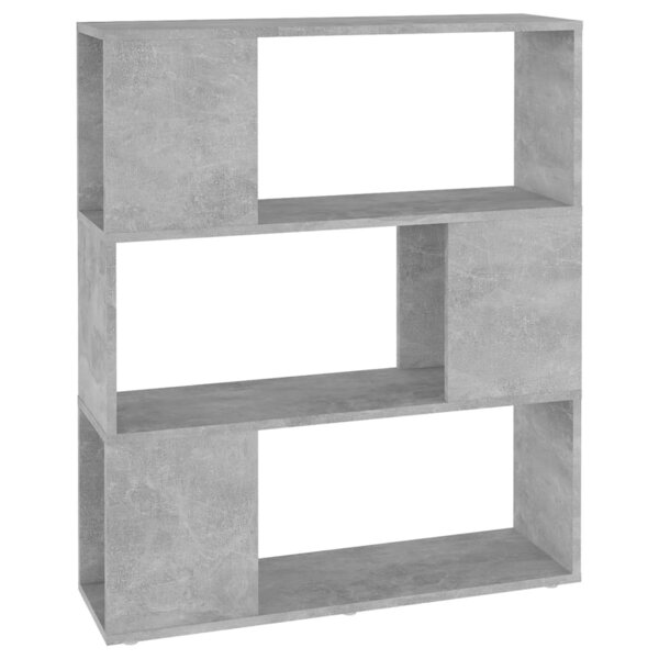 vidaXL Bibliothèque/Séparateur de pièce Gris béton 80x24x94 cm