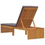 vidaXL Chaise longue avec coussin 200x55x30 cm en bois d'acacia