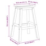 vidaXL Tabourets de bar 2 Pièces noir HDPE