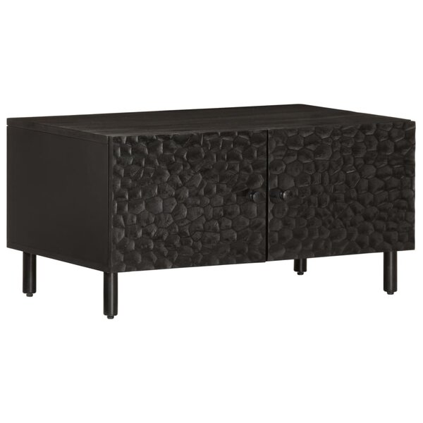 vidaXL Table basse noir 80x50x40 cm bois massif de manguier