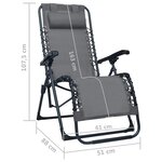 vidaXL Chaises pliables de terrasse lot de 2 Gris Textilène