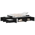 vidaXL Cadre de lit de rangement Chêne noir 80x200 cm