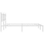 vidaXL Cadre de lit métal sans matelas et tête de lit blanc 150x200 cm
