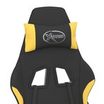 vidaXL Chaise de jeu de massage avec repose-pied Noir et jaune Tissu