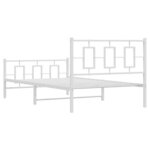 vidaXL Cadre de lit métal avec tête de lit/pied de lit blanc 107x203cm