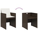 vidaXL Ensemble à manger de jardin avec coussins 13 Pièces marron rotin