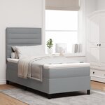 vidaXL Lit à sommier avec matelas Gris clair 90x200 cm Tissu