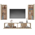 vidaXL Ensemble de meubles TV 4 Pièces Chêne sonoma Bois d'ingénierie