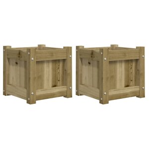 vidaXL Jardinières 2 Pièces bois de pin imprégné
