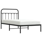 vidaXL Cadre de lit métal avec tête de lit noir 100x190 cm