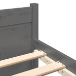 vidaXL Cadre de lit sans matelas gris bois massif 135x190 cm