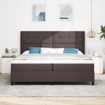 Lit à ressort vidaXL avec matelas et LED Marron foncé 200x200 cm Tissu