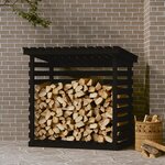 vidaXL Support pour bois de chauffage Noir 108x73x108 cm Bois de pin