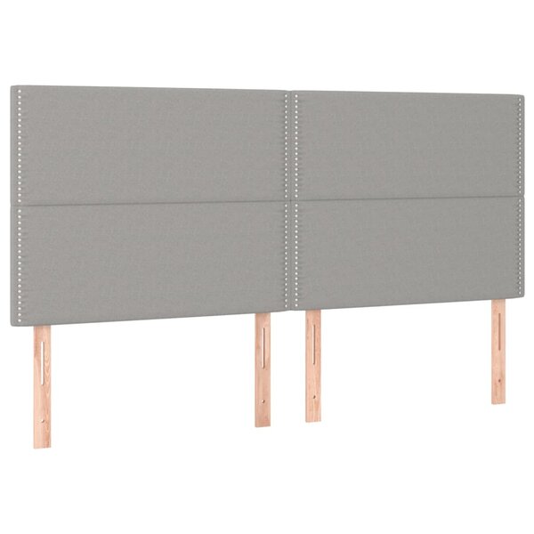 vidaXL Têtes de lit 4 Pièces Gris clair 80x5x78/88 cm Tissu