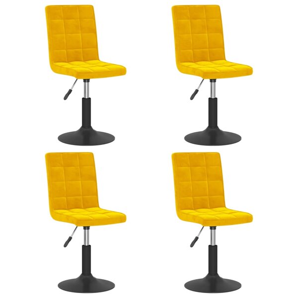 vidaXL Chaises à manger pivotantes lot de 4 jaune moutarde velours