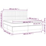 vidaXL Sommier à lattes de lit avec matelas Taupe 200x200 cm Tissu