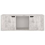 vidaXL Meuble TV Béton 88 5x27 5x30 5 cm Bois d’ingénierie