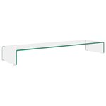 vidaXL Meuble TV/pour moniteur 110x30x13 cm verre transparent