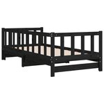 vidaXL Lit de jour avec lit gigogne noir 90x200 cm bois de pin massif