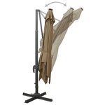 vidaXL Parasol déporté avec mât et lumières LED Taupe 300 cm