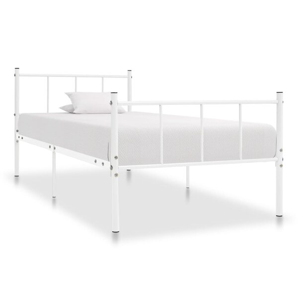 vidaXL Cadre de lit Blanc Métal 90 x 200 cm