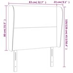 vidaXL Tête de lit avec oreilles Vert foncé 83x23x118/128 cm Velours