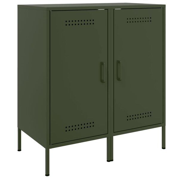 vidaXL Buffets 2 Pièces vert olive 36x39x79 cm acier laminé à froid