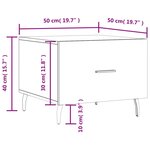vidaXL Tables basses 2 Pièces noir 50x50x40 cm bois d'ingénierie