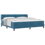 Lit avec sommier et matelas vidaXL Bleu foncé 200x200 cm Velours