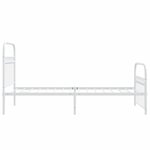 vidaXL Cadre de lit métal avec tête de lit/pied de lit blanc 90x190 cm