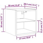 vidaXL Meubles TV muraux lumières LED 2 Pièces chêne marron 30x28 5x30 cm