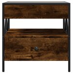 vidaXL Table basse avec LED Infinity chêne fumé 50x50x51 cm