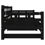 vidaXL Lit coulissant Noir Bois de pin solide 2x(90x190) cm
