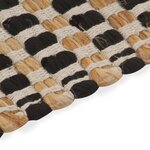 vidaXL Tapis de salle de bain tissés à la main Jute Naturel et Noir