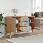 vidaXL Buffet OLDEN gris et marron 114x43x73 5 cm bois massif de pin