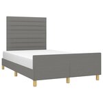 vidaXL Cadre de lit avec tête de lit gris foncé 120x190 cm tissu