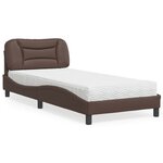 vidaXL Lit avec matelas marron 80x200 cm similicuir