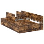 Cadre de lit de rangement vidaXL Chêne fumé 120x190 cm