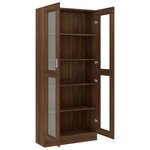 vidaXL Armoire à vitrine Chêne brun 82 5x30 5x185 5cm Bois ingénierie