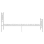 vidaXL Cadre de lit métal sans matelas et pied de lit blanc 100x190 cm