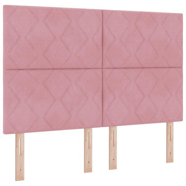 vidaXL Tête de Lit Rose avec Design de Blocs de Diamant 160 cm Velours