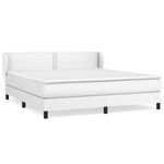 vidaXL Sommier à lattes de lit avec matelas Blanc 160x200cm Similicuir