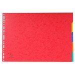 Intercalaires Carte Lustrée 400g 5 Positions - A3 - Couleurs Assorties - X 20 - Exacompta