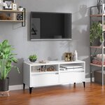 vidaXL Meuble TV blanc 100x34 5x44 5 cm bois d'ingénierie