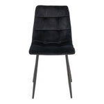 2 chaises de salle à manger en velours polyester noir avec pieds noirs