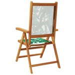 vidaXL Chaises inclinables de jardin lot de 6 vert tissu bois massif