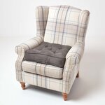 Coussin d'assise rehausseur en suédine Gris foncé  50 x 50 x 10 cm - HOMESCAPES