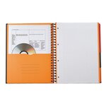 Cahier International Filingbook, A4+, couverture en polypropylène, double spirale, 200 pages, quadrillé, orange, compatible SCRIBZEE® (bloc 100 feuilles)