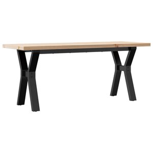 vidaXL Table basse cadre en Y 110x40x45 5 cm bois de pin massif fonte