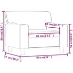 vidaXL Fauteuil Gris 60 cm Similicuir